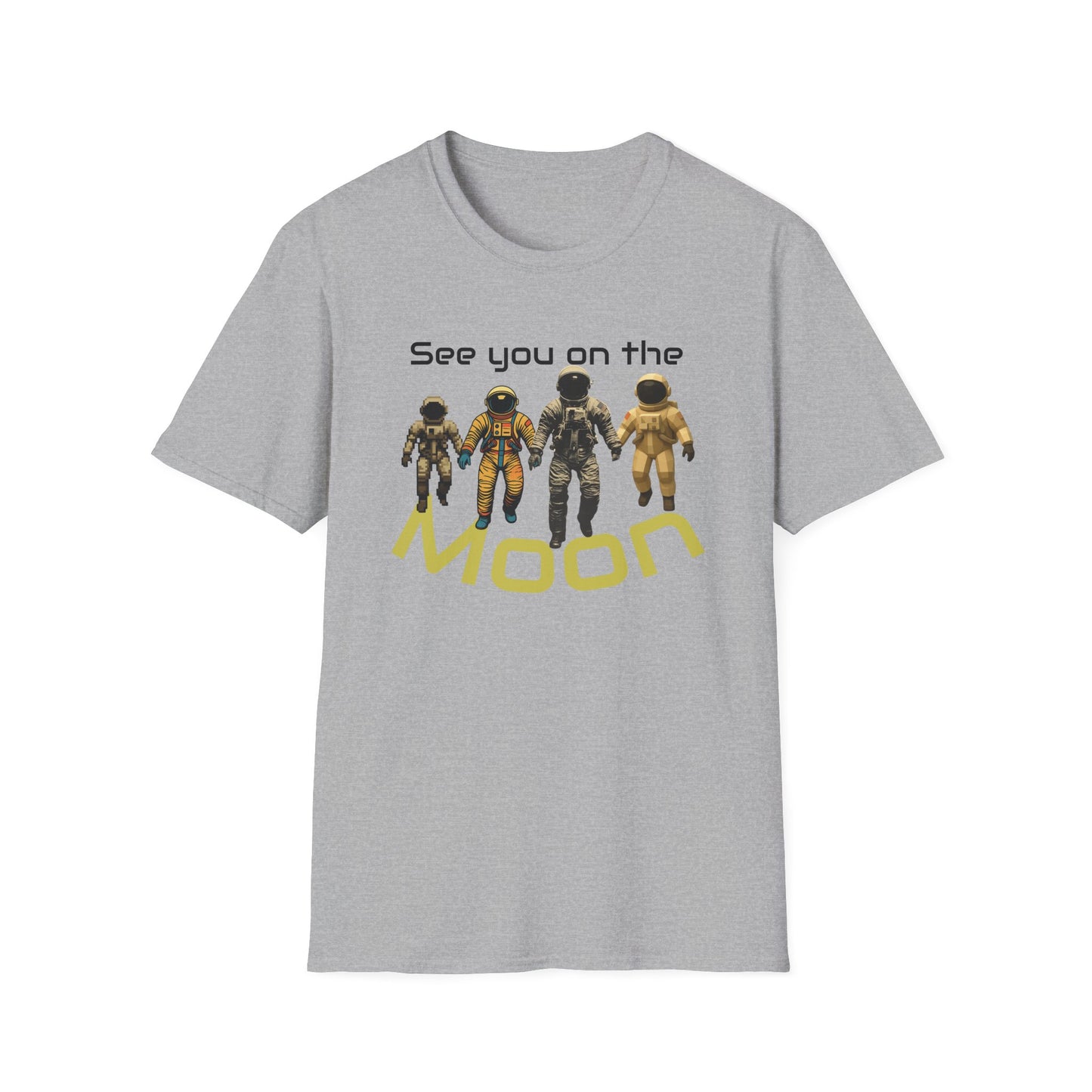 See You on the Moon - Retro Crew graphic t-shirt mockup