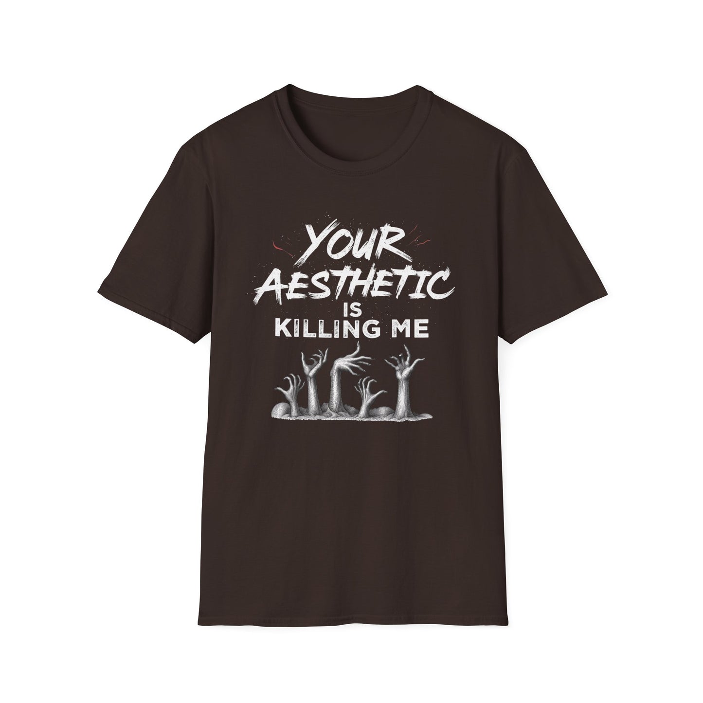 Your Aesthetic Is Killing Me graphic t-shirt mockup