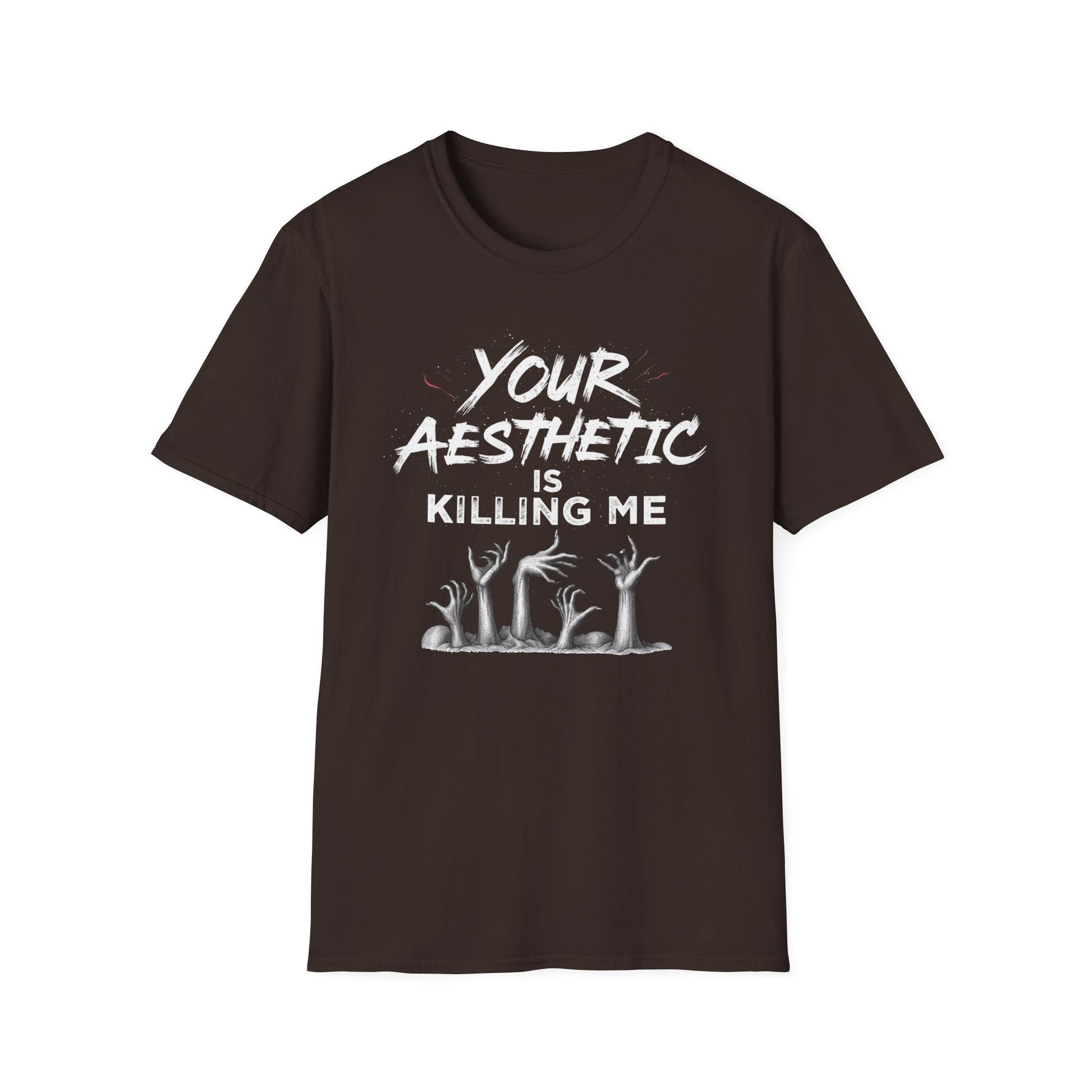 Your Aesthetic Is Killing Me graphic t-shirt mockup