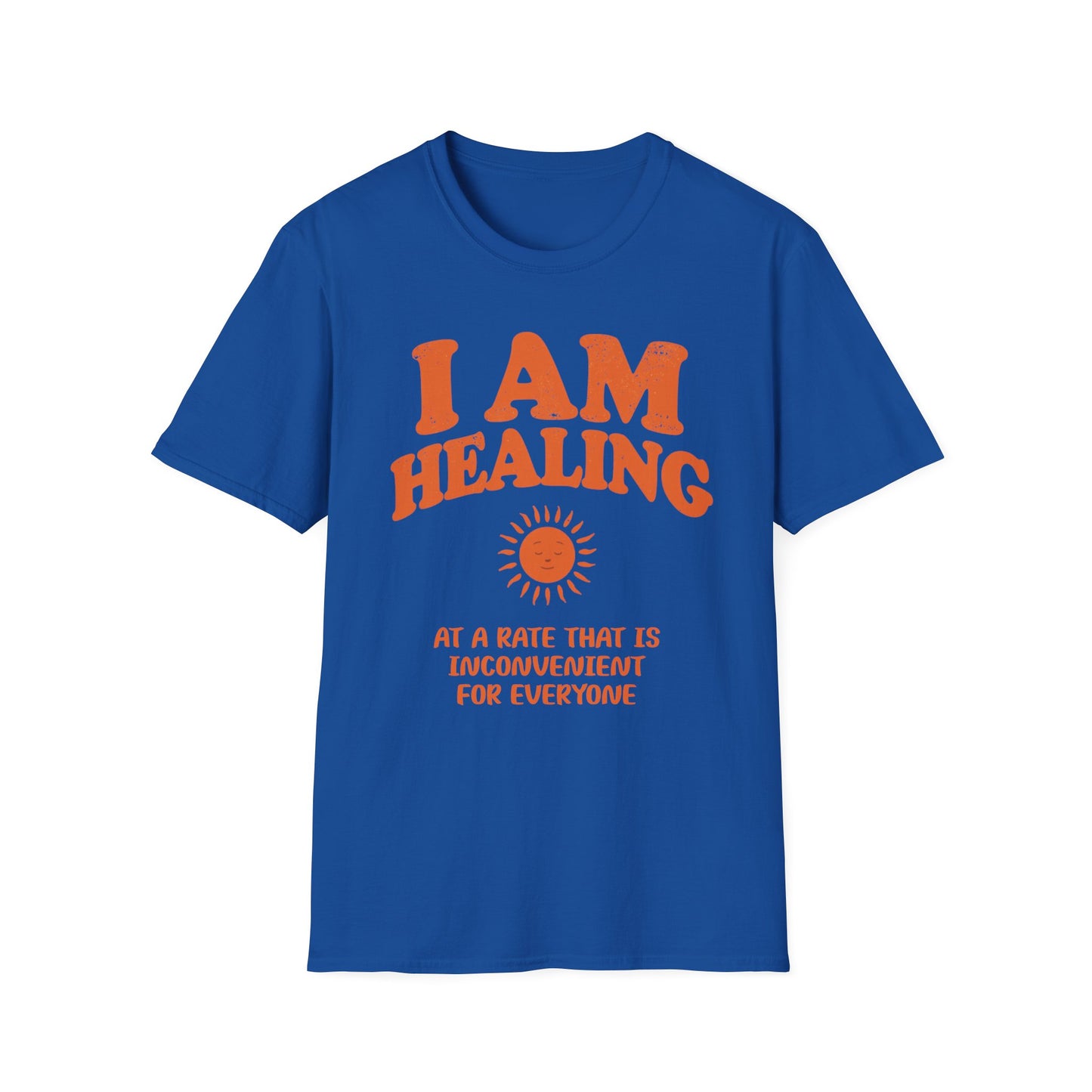 Healing at an Inconvenient Rate graphic t-shirt mockup