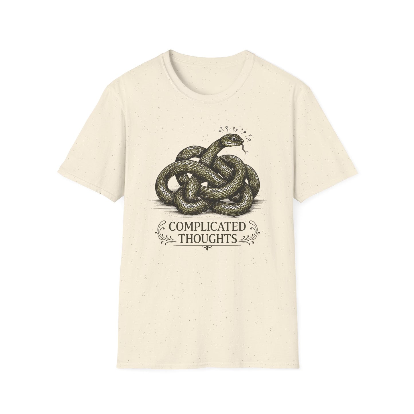 Complicated Thoughts graphic t-shirt mockup