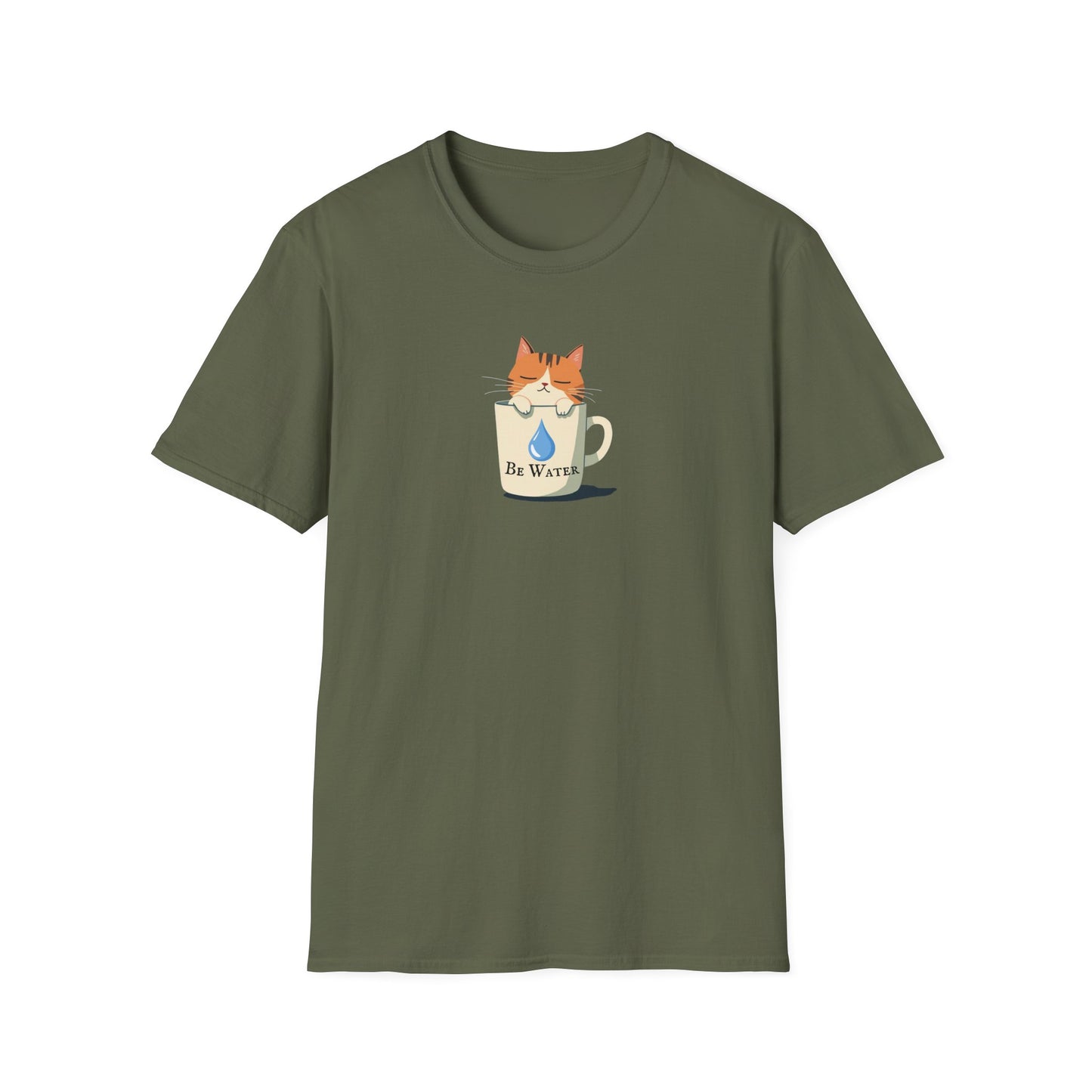 Be Water graphic t-shirt mockup