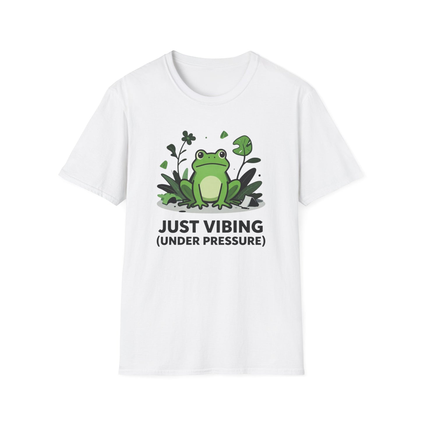 Just Vibing Under Pressure graphic t-shirt mockup