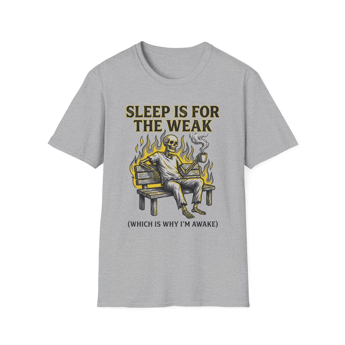 Sleep is for the Weak Which is Why I'm Awake graphic t-shirt mockup