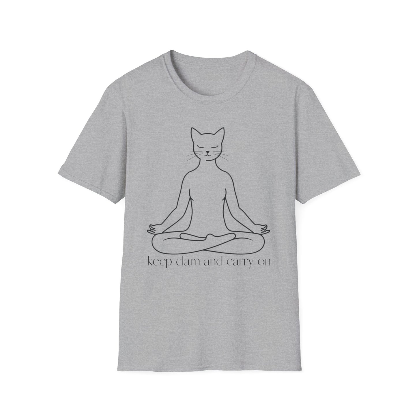 Keep Calm and Carry On graphic t-shirt mockup