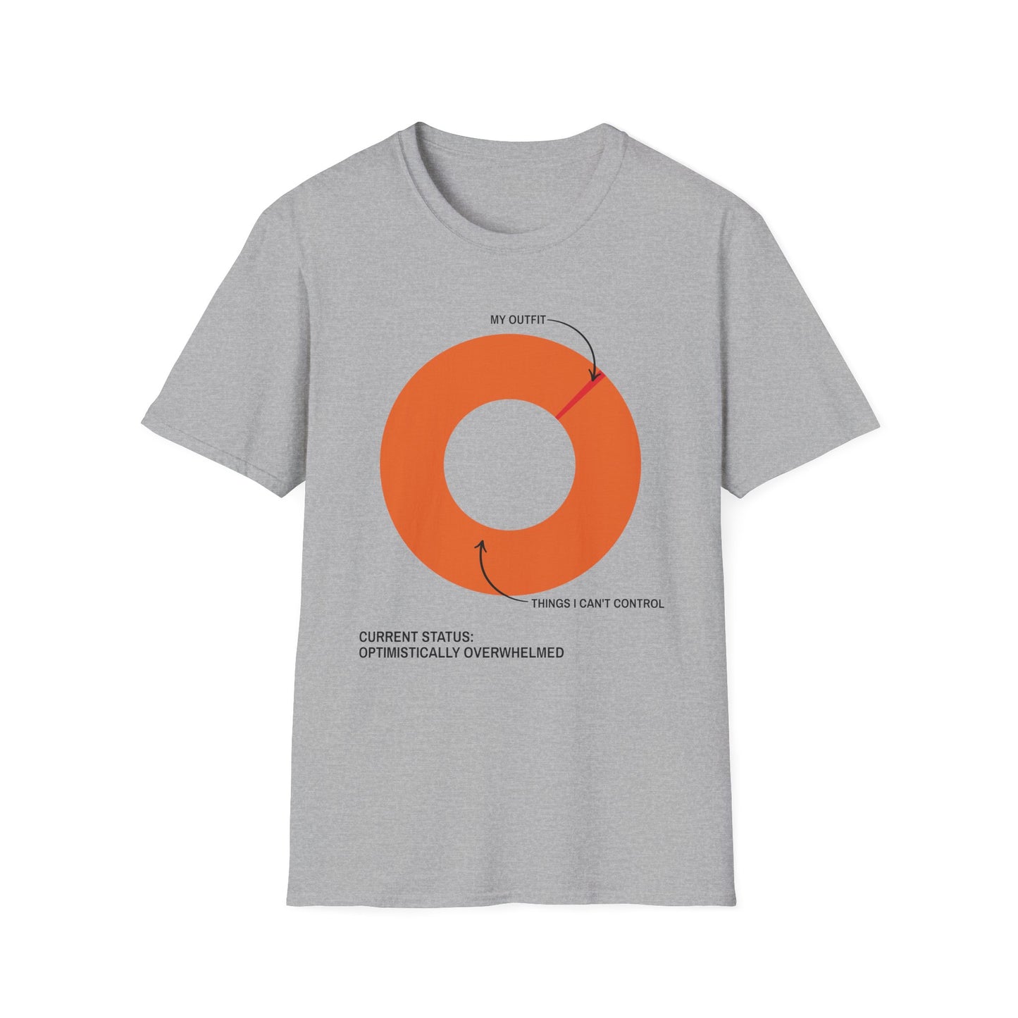 Optimistically Overwhelmed graphic t-shirt mockup