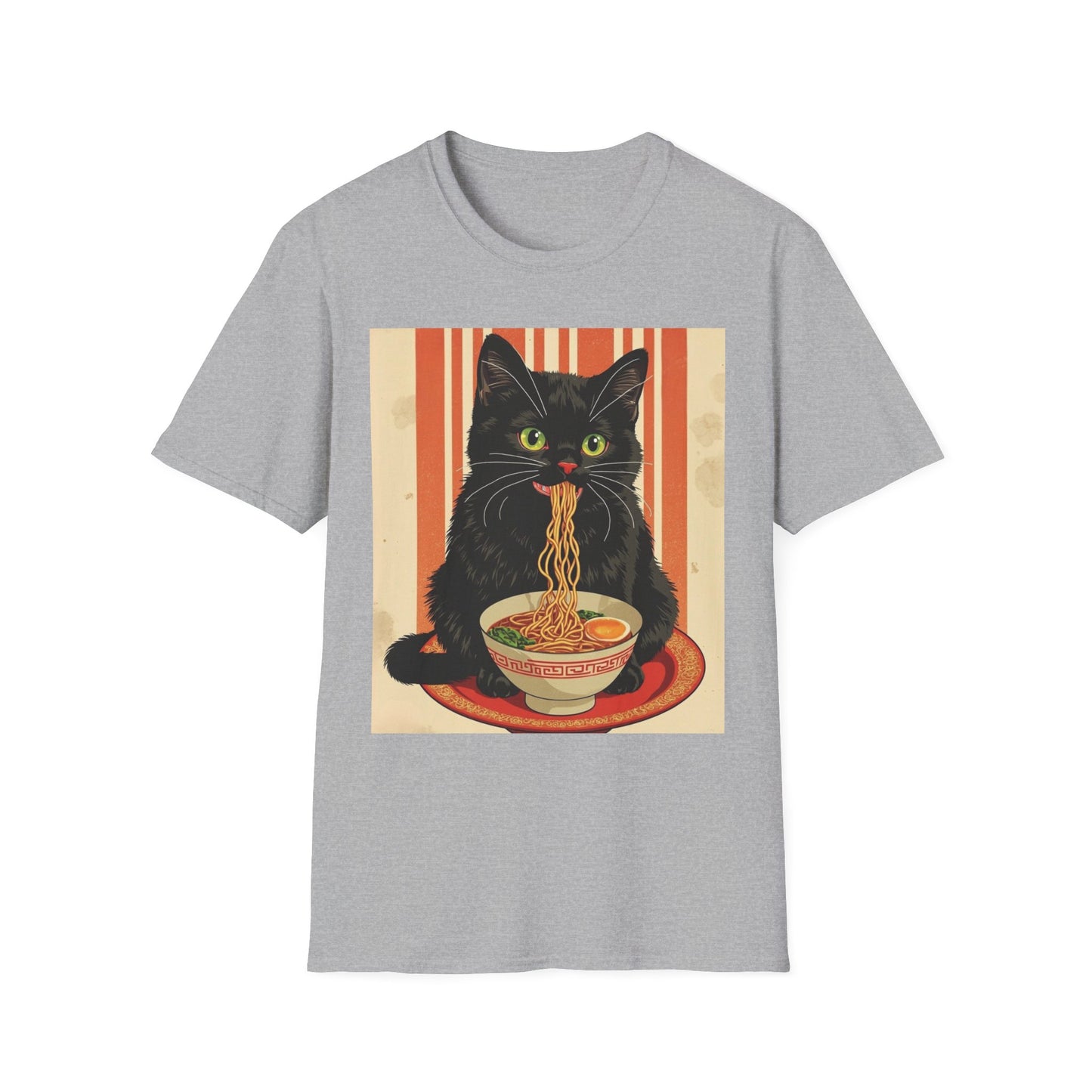 Ramen Cat Again - Vintage Poster graphic t-shirt mockup