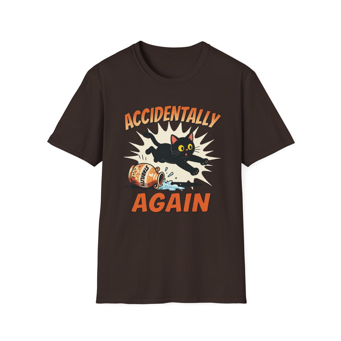 Accidentally Again graphic t-shirt mockup