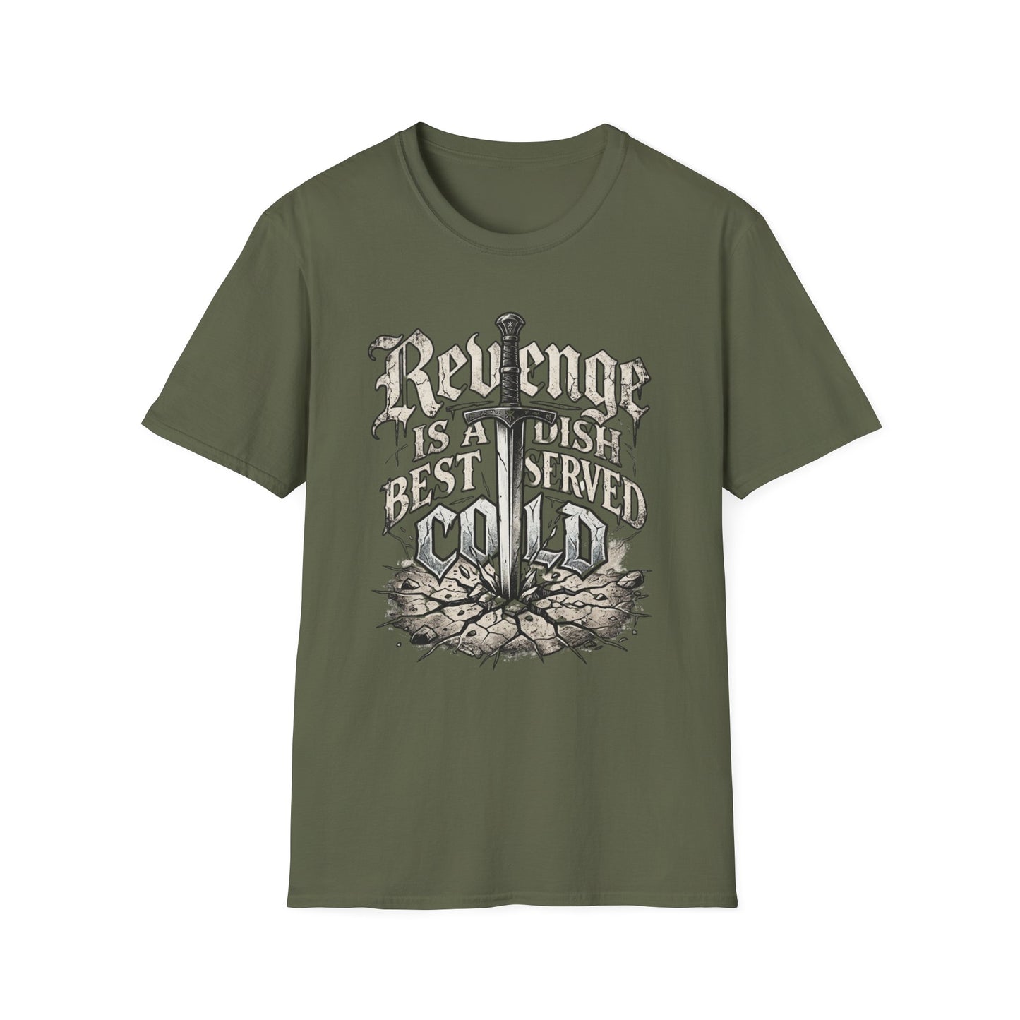 Revenge Is a Dish Best Served Cold - Classic graphic t-shirt mockup
