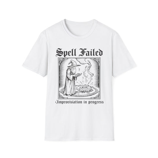 Spell Failed Improvisation in Progress graphic t-shirt mockup