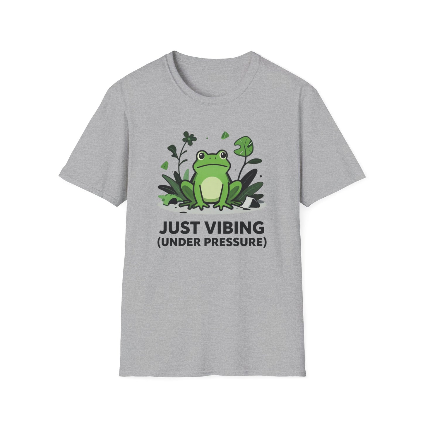 Just Vibing Under Pressure graphic t-shirt mockup