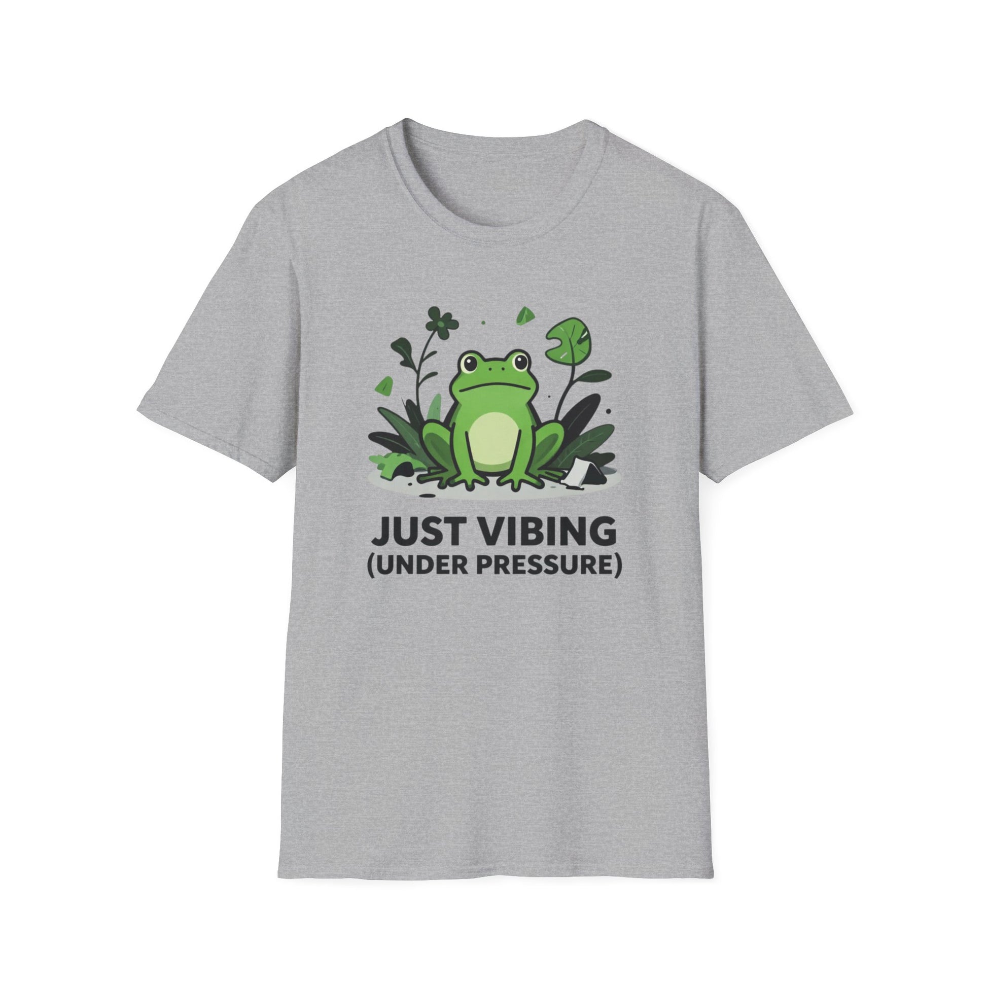 Just Vibing Under Pressure graphic t-shirt mockup