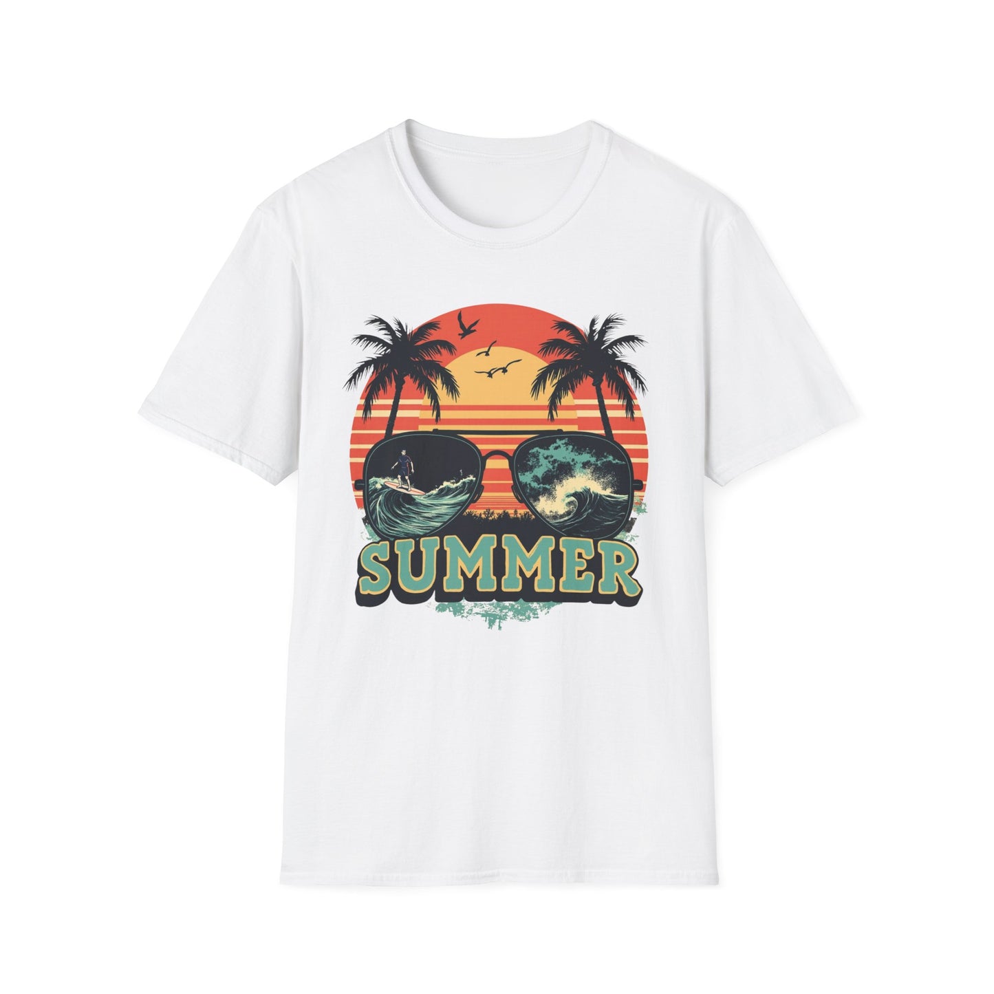Summer graphic t-shirt mockup
