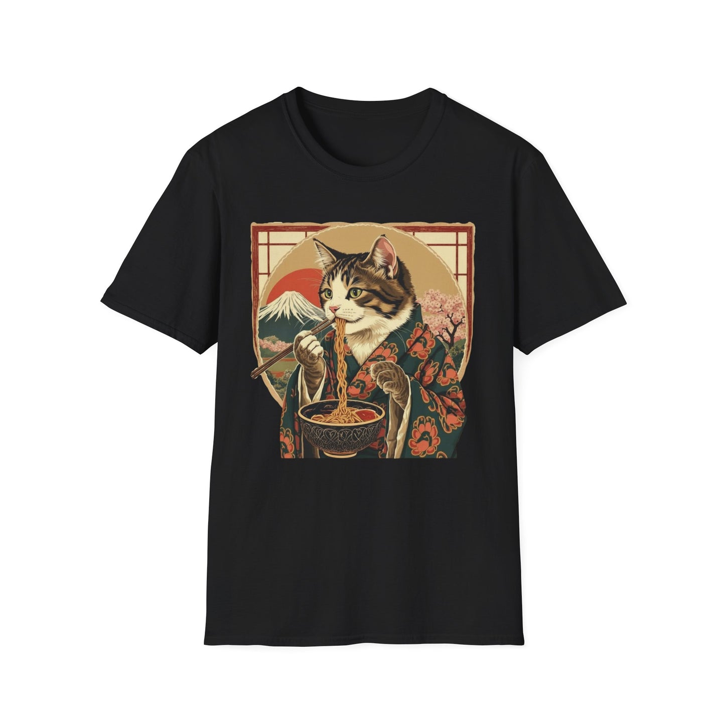 Ramen Cat Again - Repeat Edition graphic t-shirt mockup