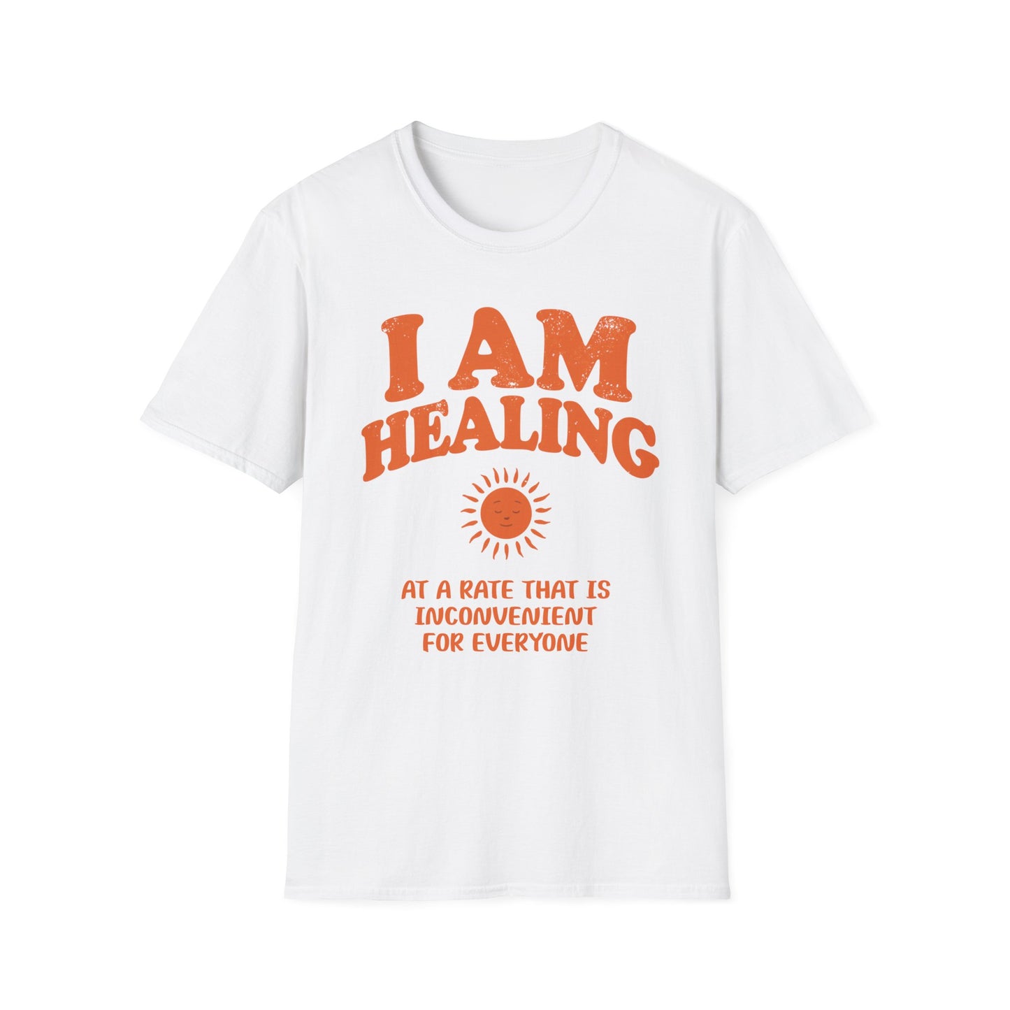 Healing at an Inconvenient Rate graphic t-shirt mockup