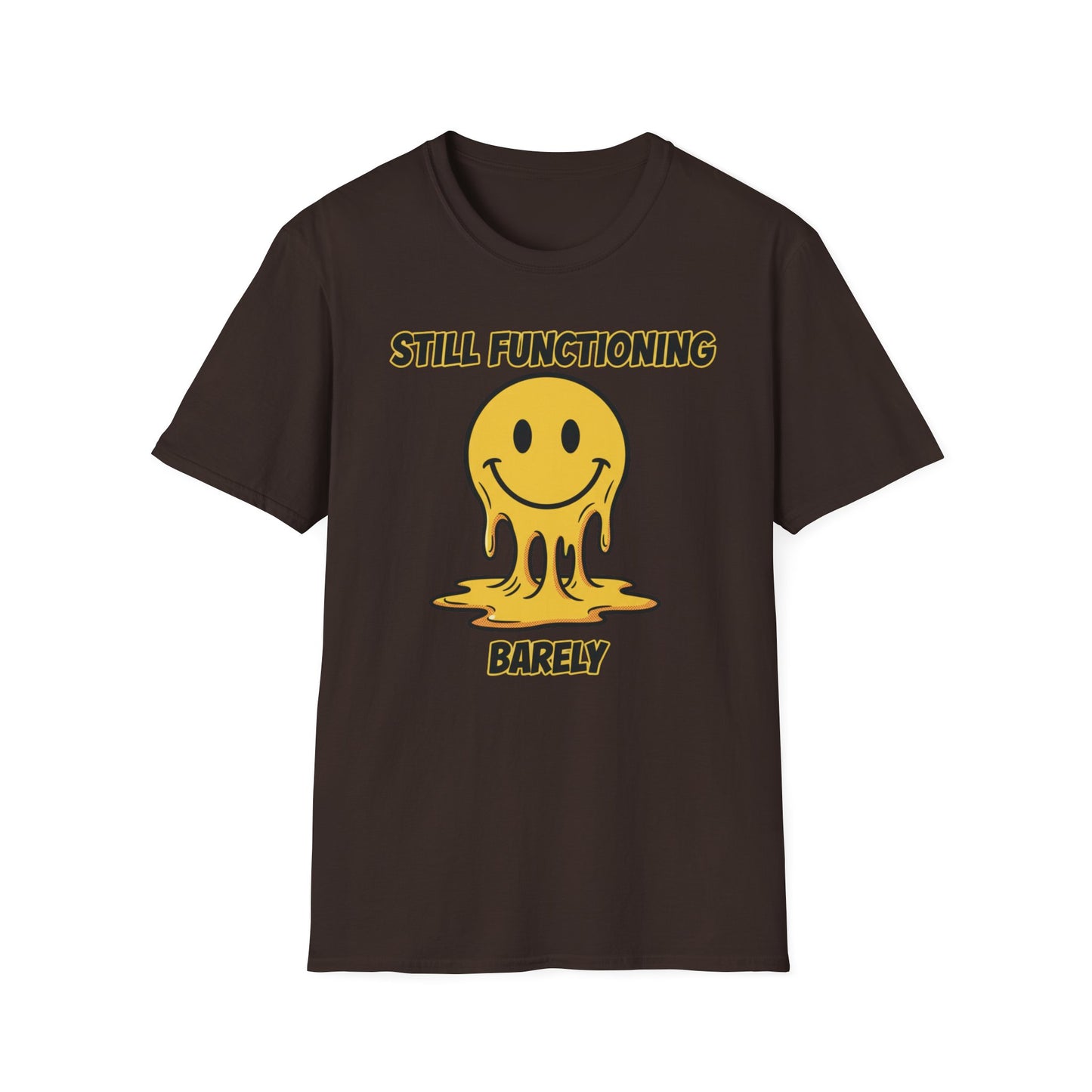 Still Functioning, Barely graphic t-shirt mockup