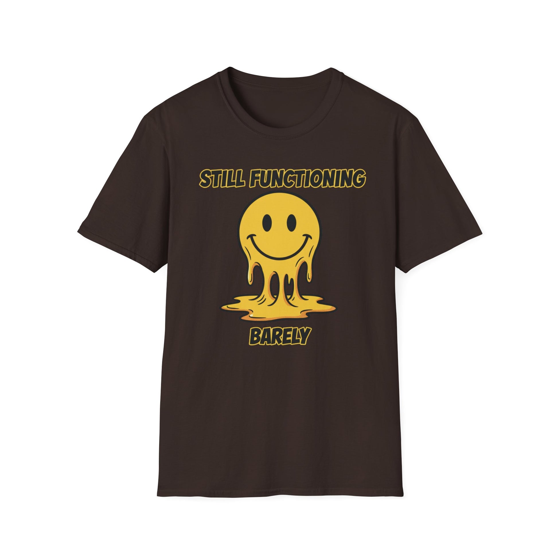 Still Functioning, Barely graphic t-shirt mockup