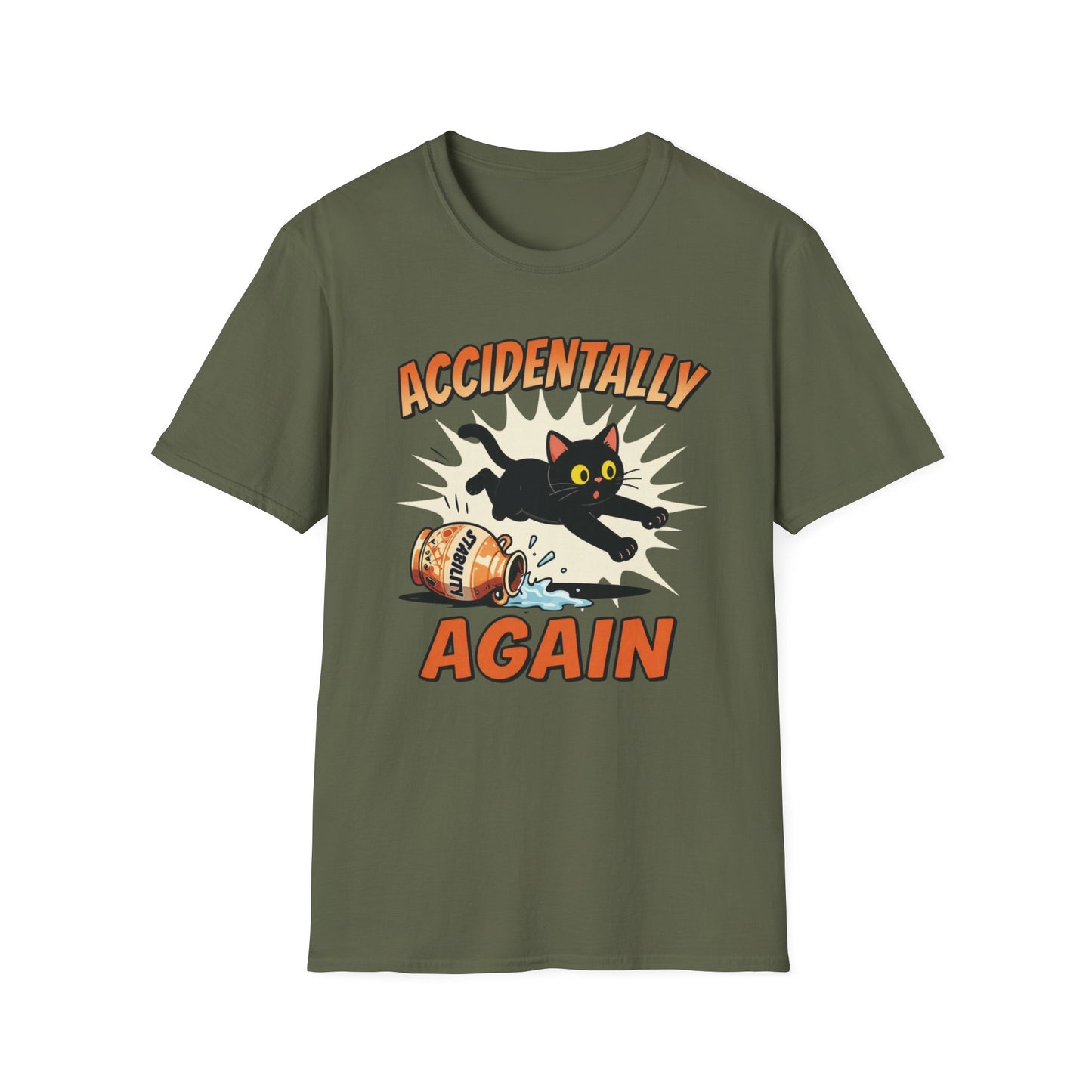 Accidentally Again graphic t-shirt mockup