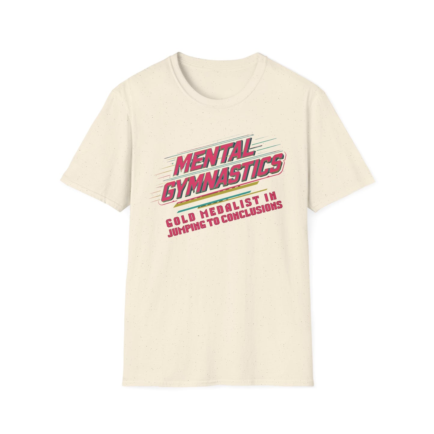 Mental Gymnastics Gold Medalist - Retro Type graphic t-shirt mockup