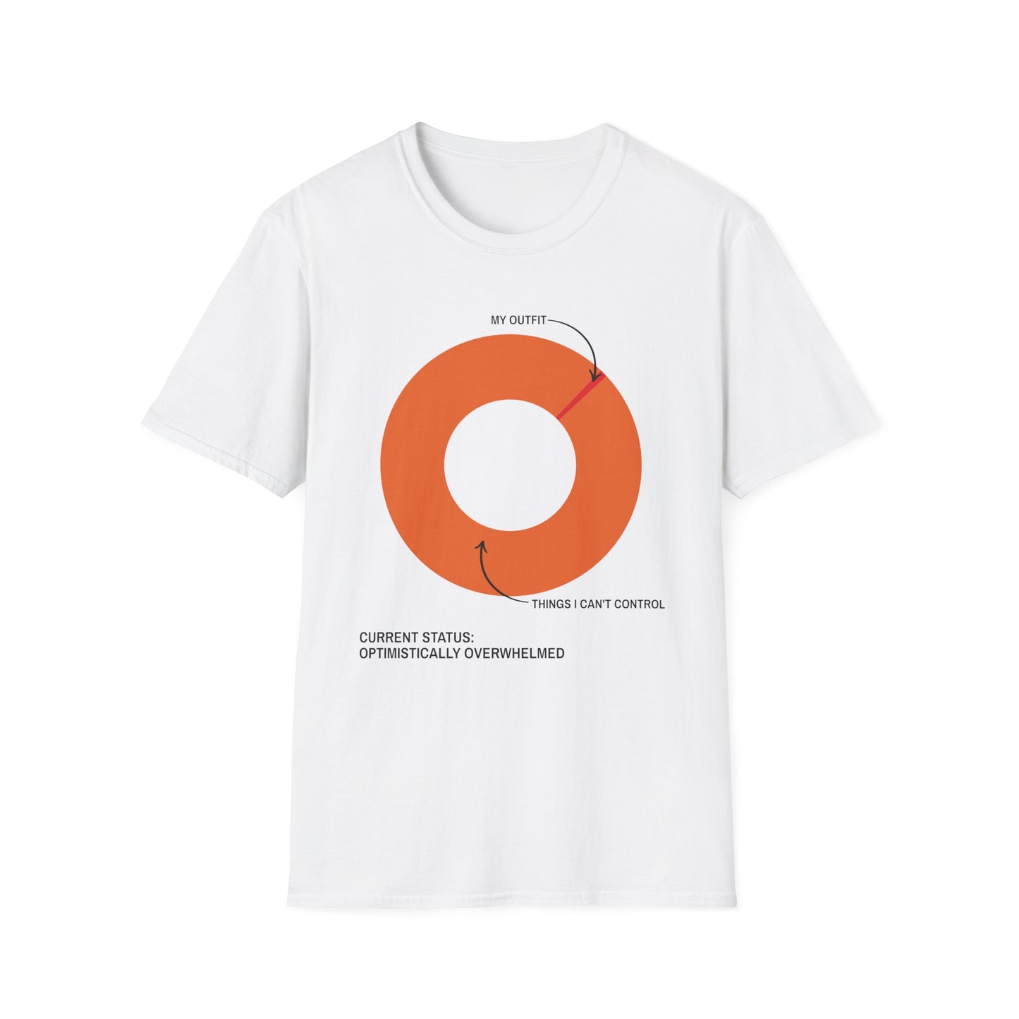 Optimistically Overwhelmed graphic t-shirt mockup