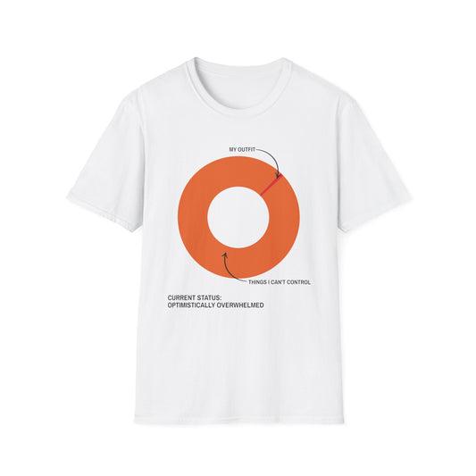 Optimistically Overwhelmed graphic t-shirt mockup