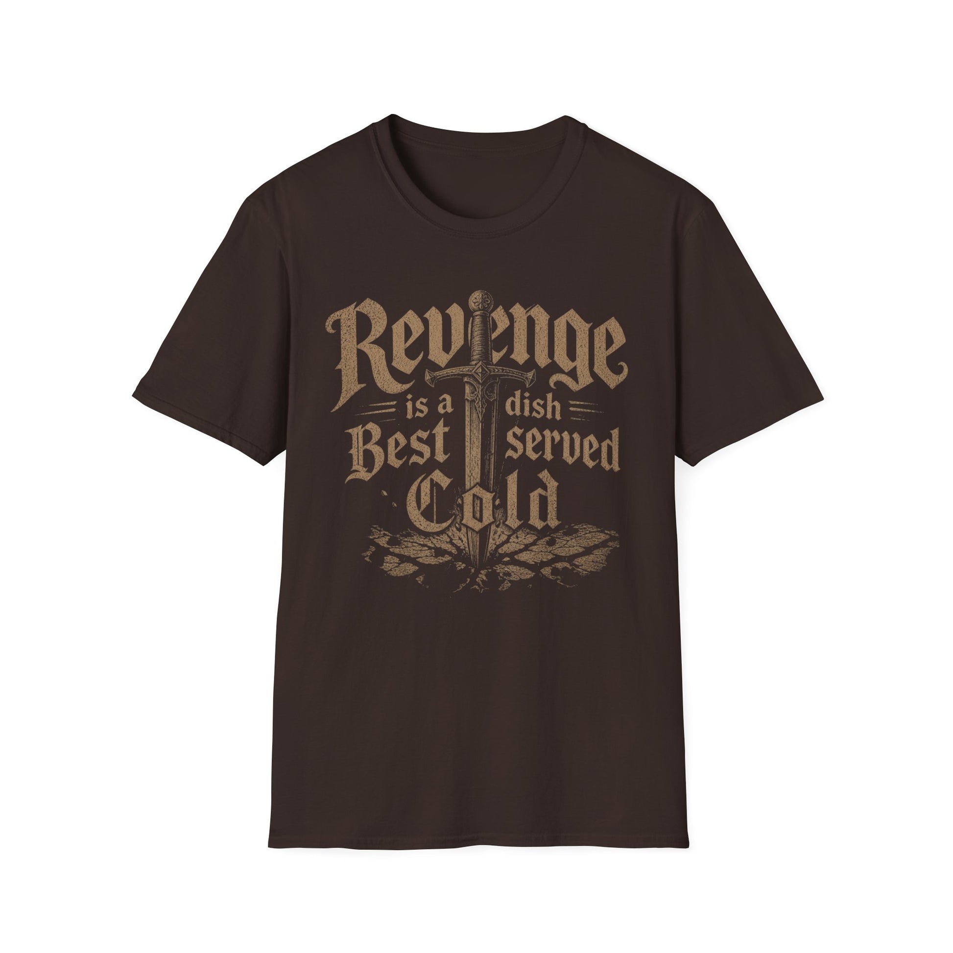 Revenge Is a Dish Best Served Cold - Vintage Gothic graphic t-shirt mockup