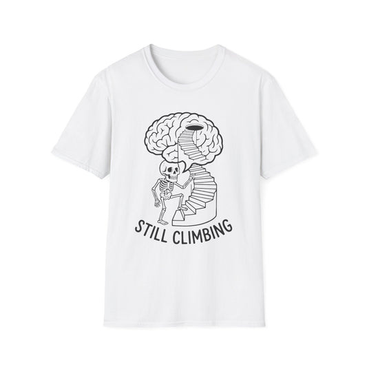 Still Climbing graphic t-shirt mockup