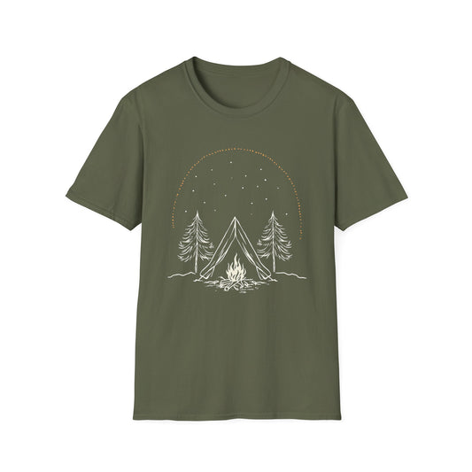 Camping in Forest graphic t-shirt mockup