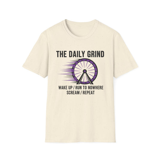 The Daily Grind: Wake, Scream, Repeat graphic t-shirt mockup