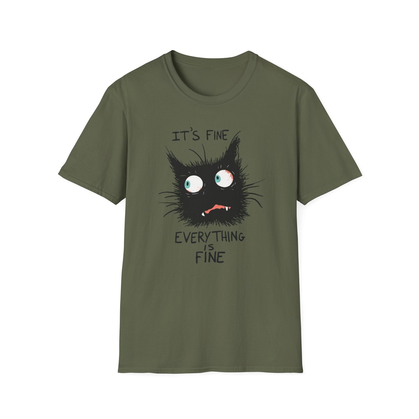 It's Fine. Everything Is Fine graphic t-shirt mockup