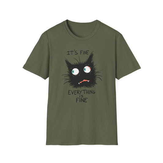 It's Fine. Everything Is Fine graphic t-shirt mockup