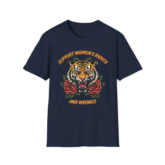 Support Women's Rights and Wrongs graphic t-shirt mockup