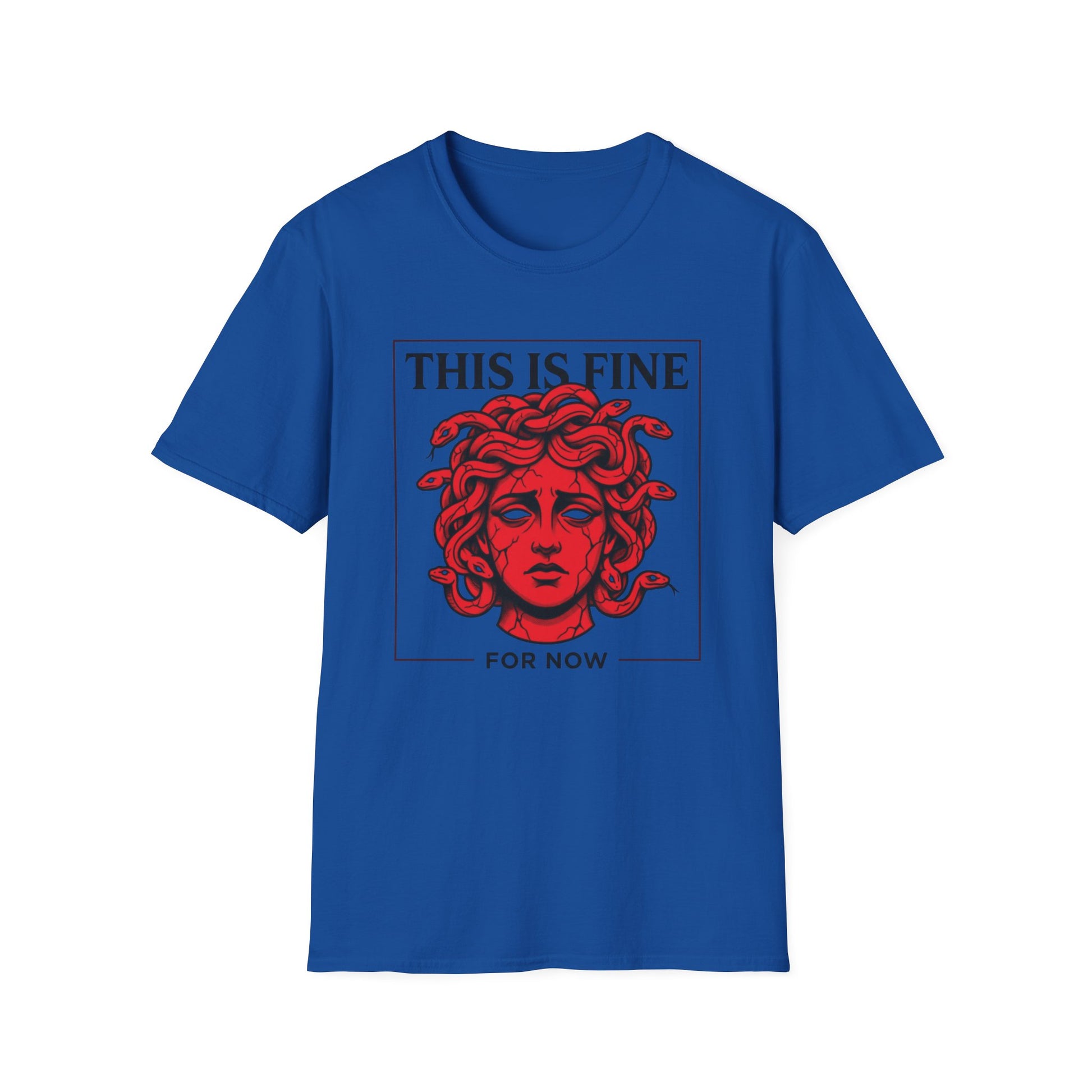 This Is Fine for Now - Red Face Edition graphic t-shirt mockup
