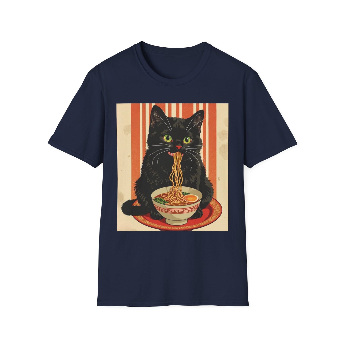 Ramen Cat Again - Vintage Poster graphic t-shirt mockup