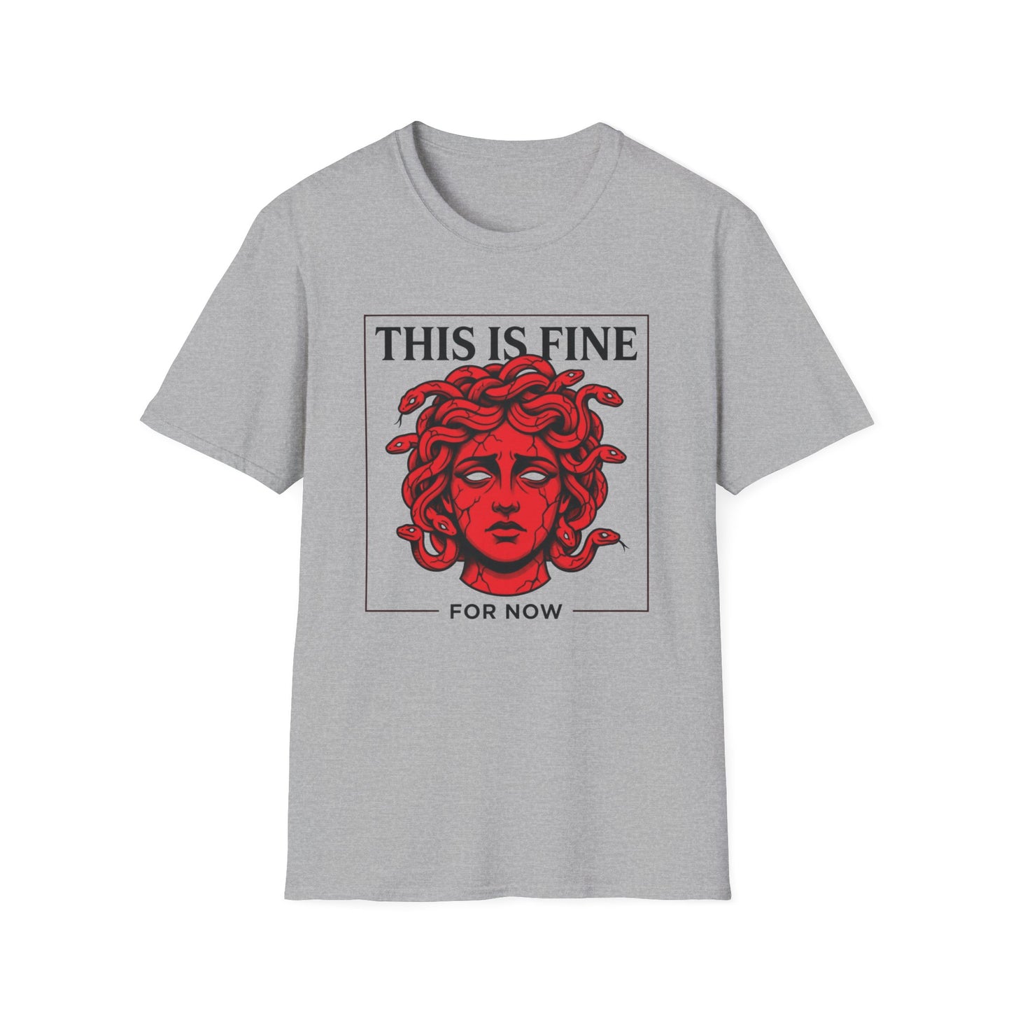 This Is Fine for Now - Red Face Edition graphic t-shirt mockup