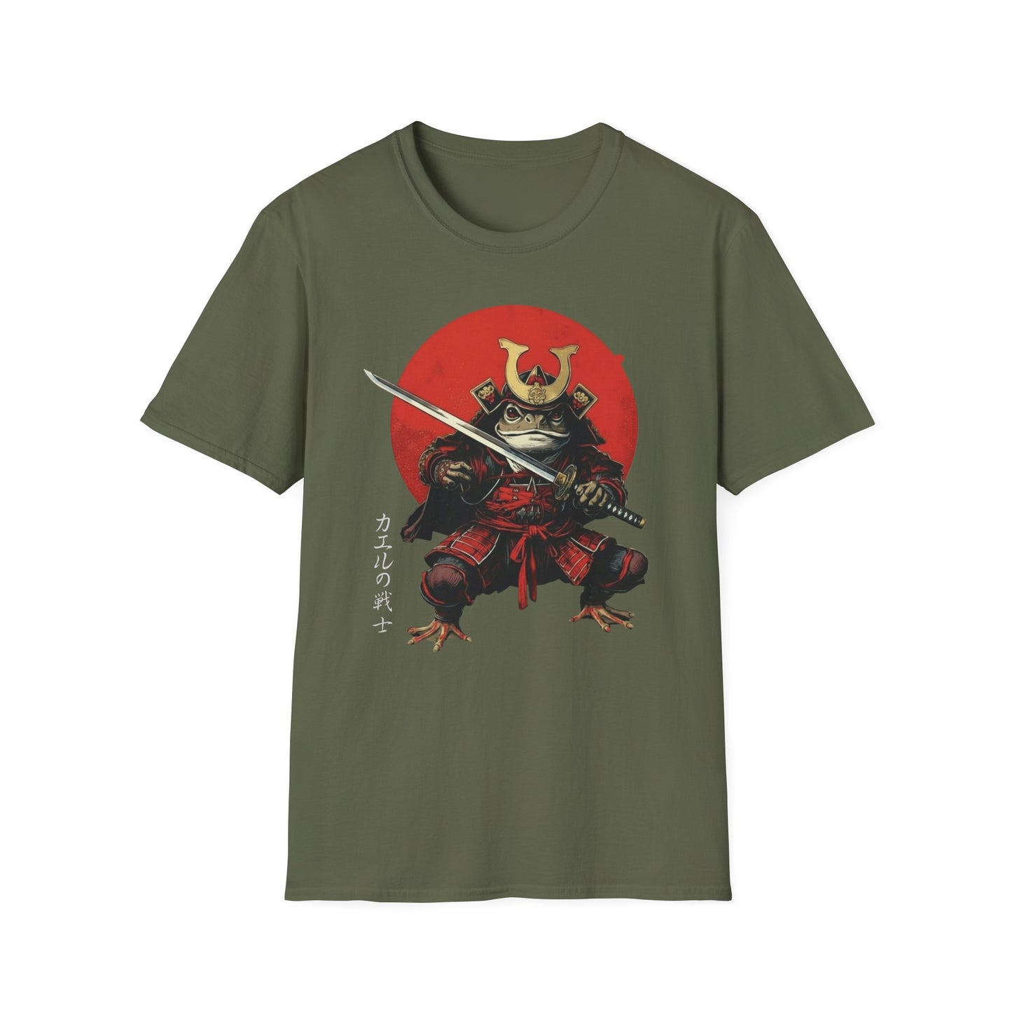 Japanese Frog Warrior graphic t-shirt mockup