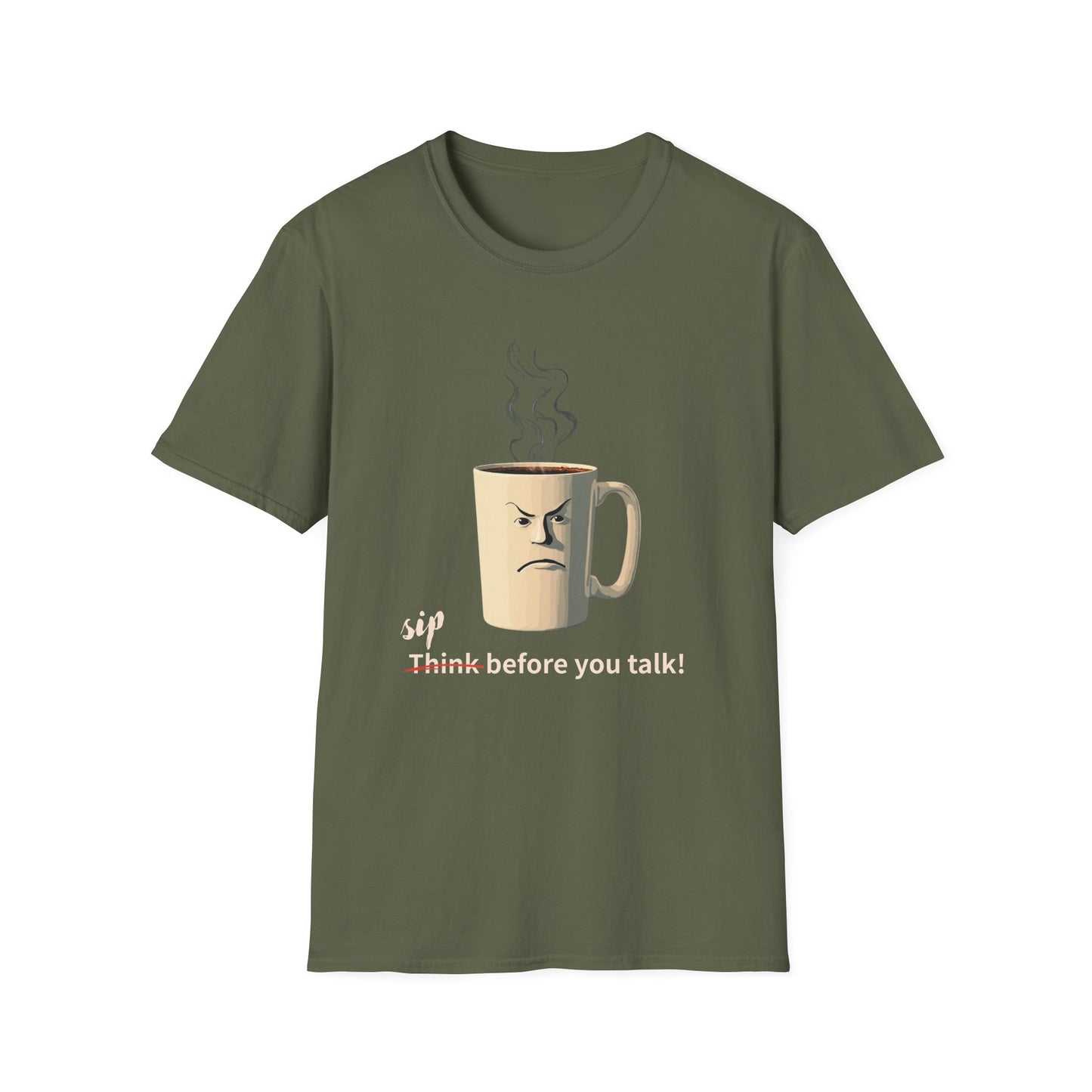 Sip Before You Talk graphic t-shirt mockup