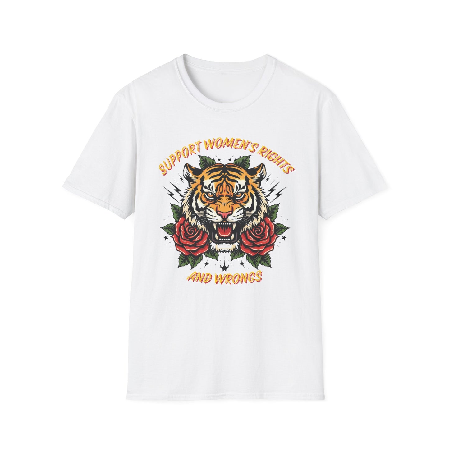 Support Women's Rights and Wrongs graphic t-shirt mockup