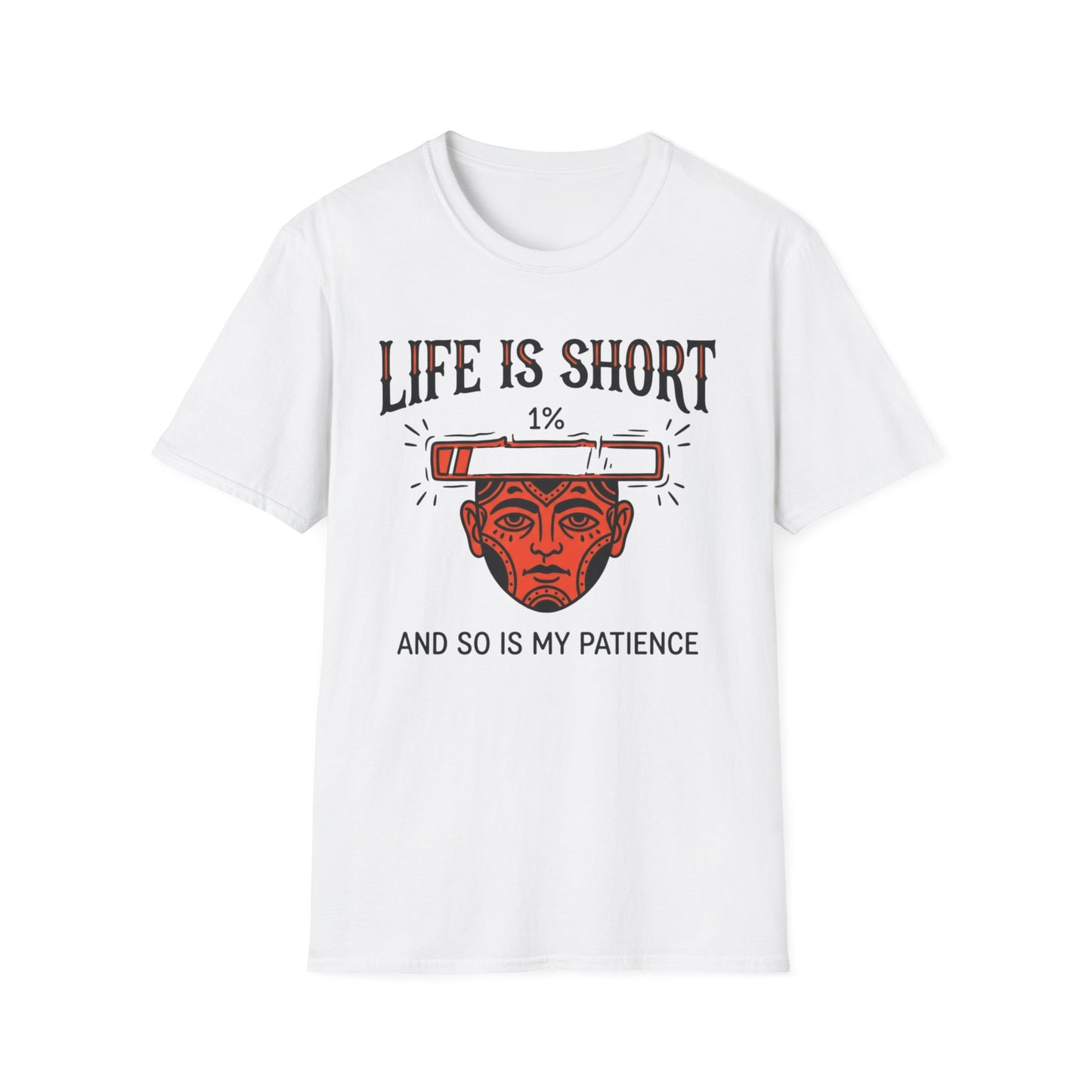 Life Is Short, and So Is My Patience graphic t-shirt mockup