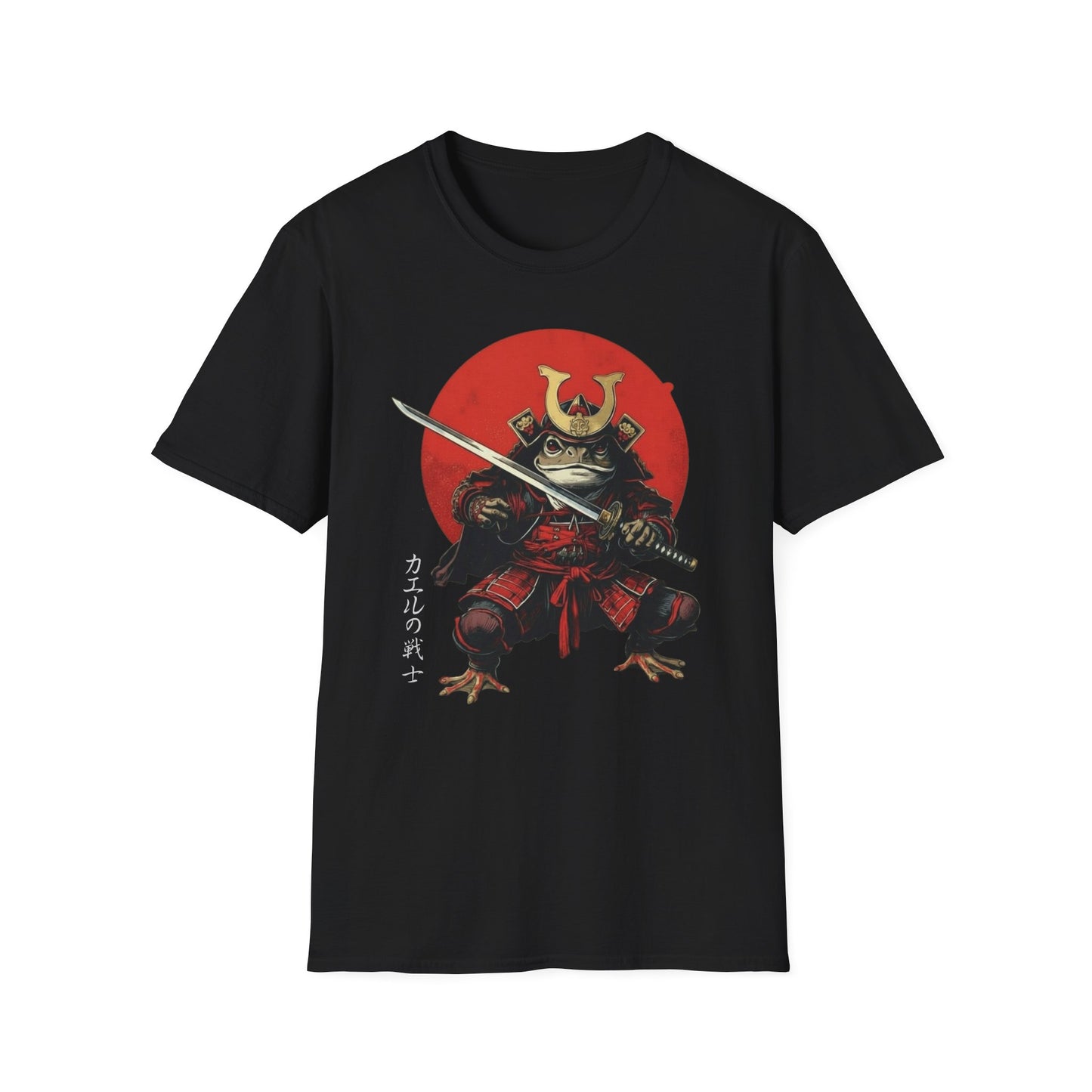 Japanese Frog Warrior graphic t-shirt mockup