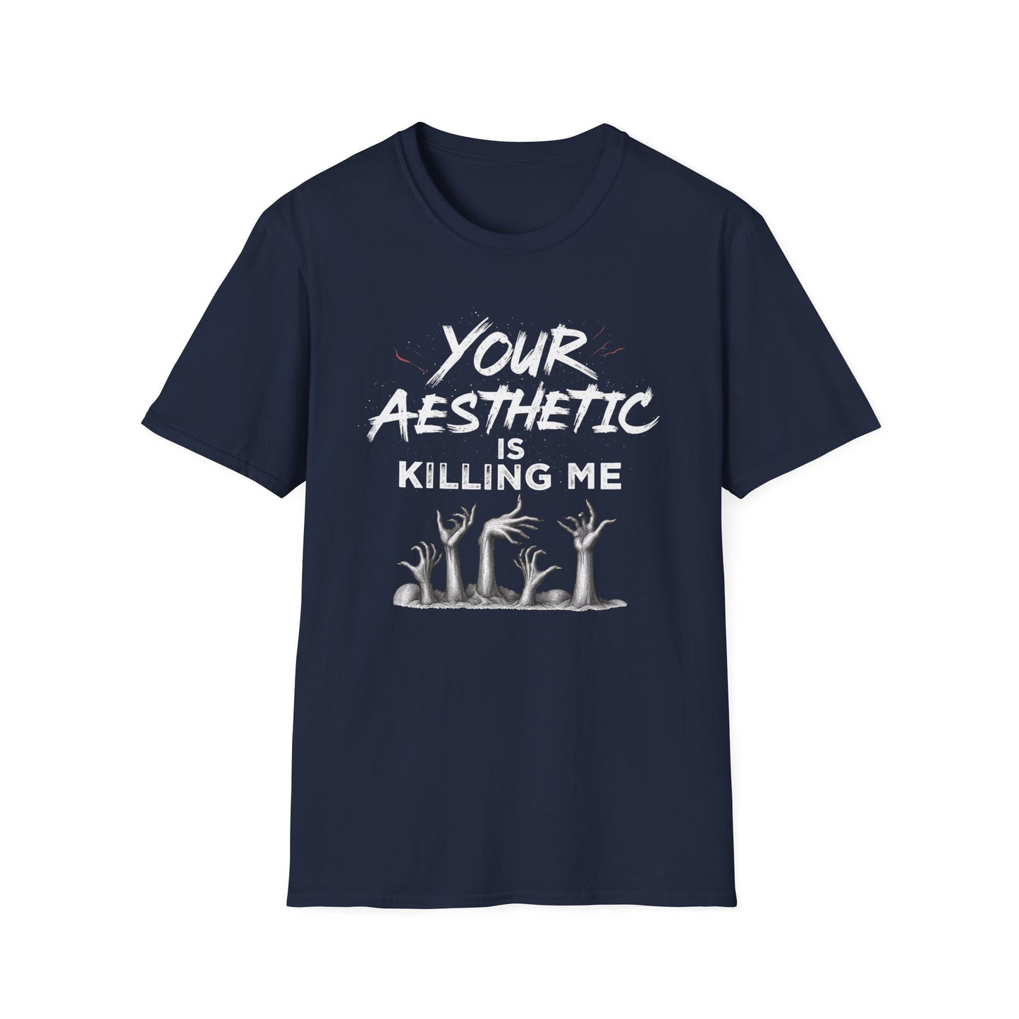Your Aesthetic Is Killing Me graphic t-shirt mockup