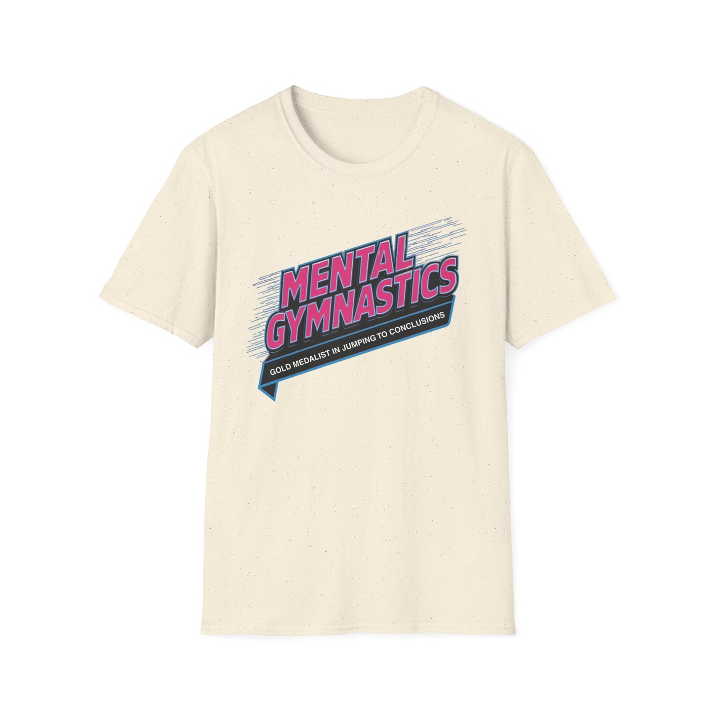 Mental Gymnastics Gold Medalist graphic t-shirt mockup