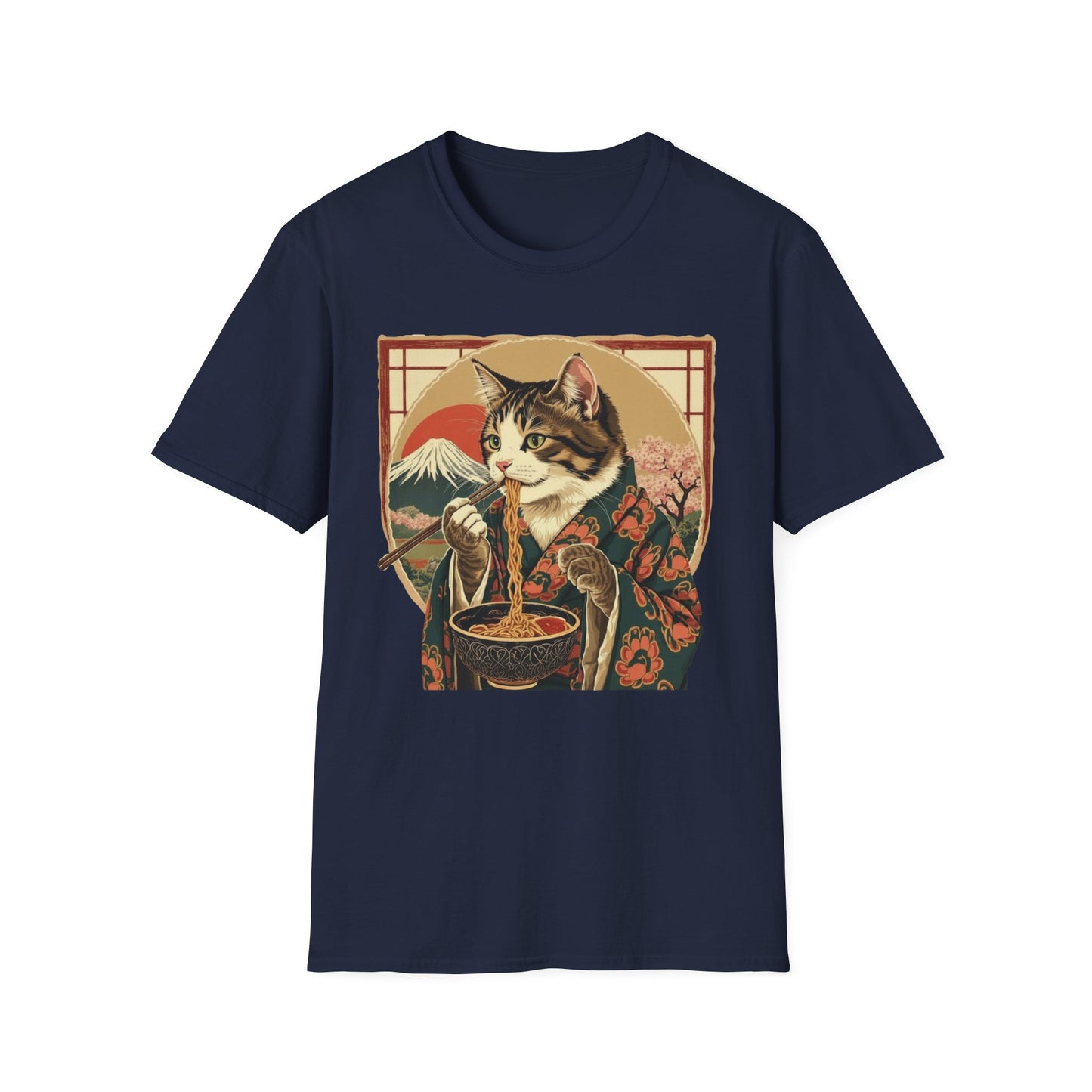 Ramen Cat Again - Repeat Edition graphic t-shirt mockup