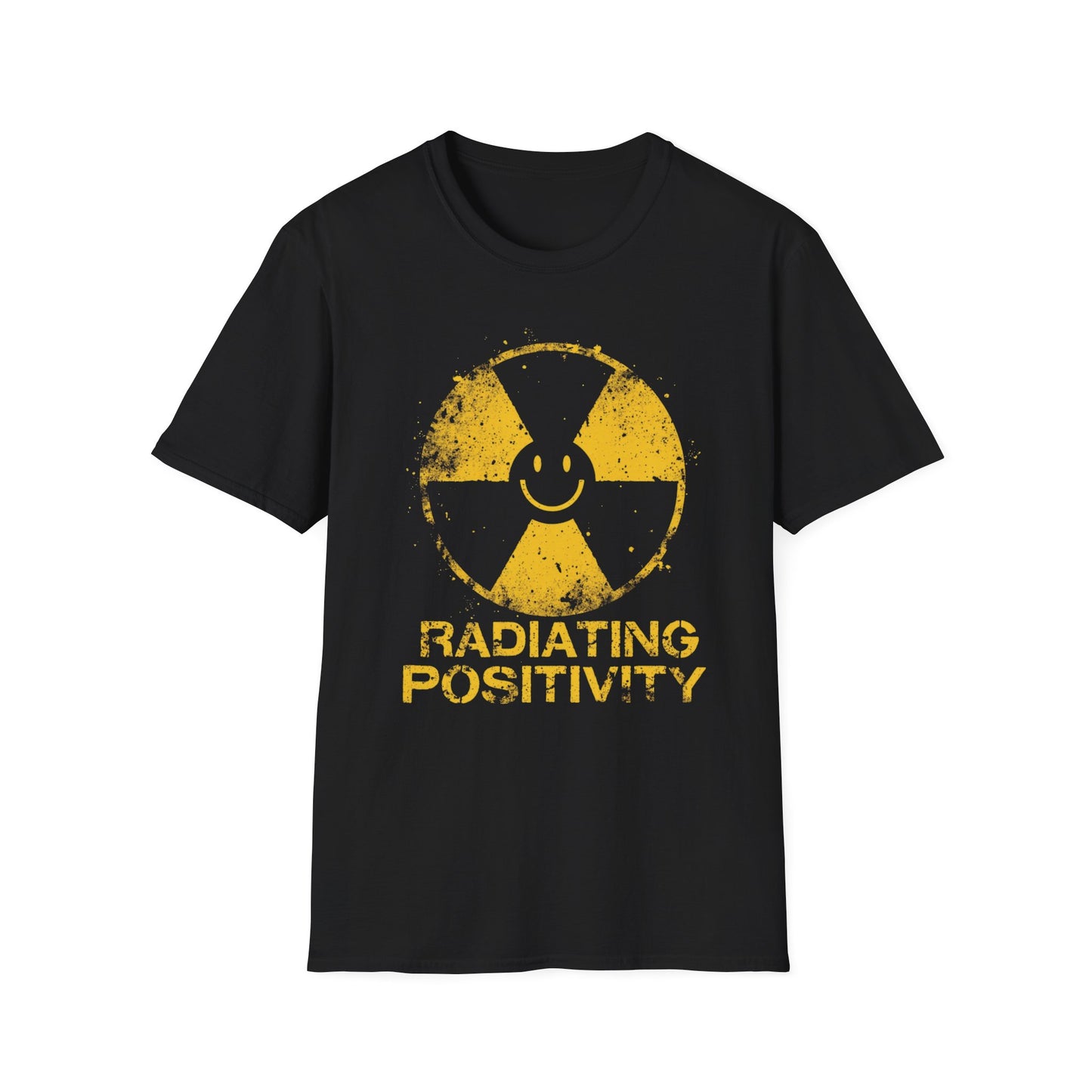 Radiating Positivity - Hazard Edition graphic t-shirt mockup